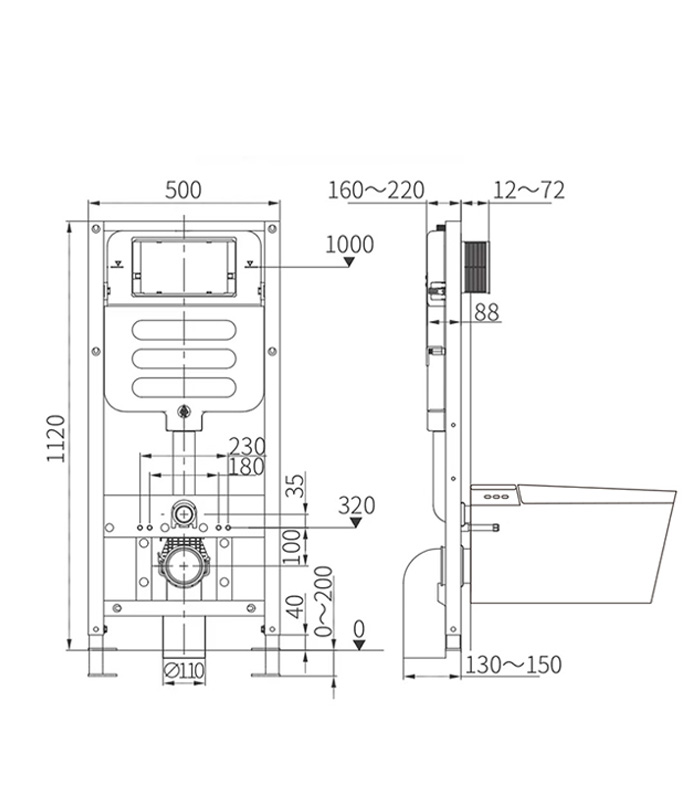 3001 18 Умный унитаз-биде BRUNNEN WAL BS-3001 Max